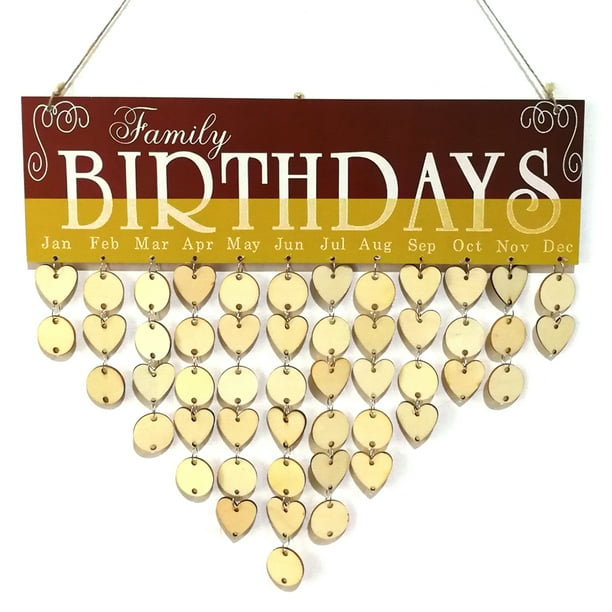Special Dates Planner Wooden Calendar Family Friends Birthday Reminder Board